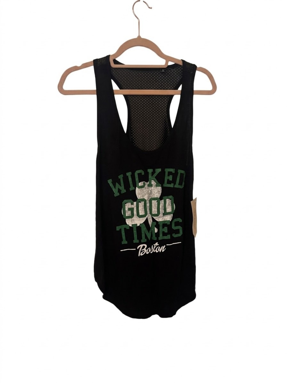 Black 'Wicked Good Times' Boston Graphic Racerback Tank Top